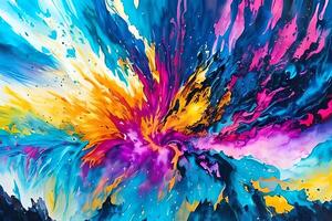 Water color or oil painting fine art illustration of abstract splash flame fire spray brush dropping artistic print digital art. photo