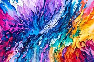 Water color or oil painting fine art illustration of abstract splash flame fire spray brush dropping artistic print digital art. photo