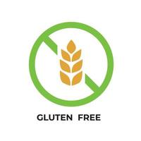 sin gluten, trigo gratis icono, alimento, ingredientes y Alérgenos concepto vector