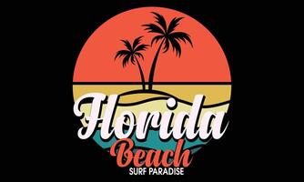 Miami Beach Florida T-shirts Design.  Surfing California Malibu Beach t-shirts. vector