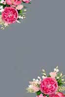 Colorful simple floral decoration, tiny flower illustration, background template, creative arrangement of nature and flowers. Good for banner, wedding card invitation draft, design element, and other. photo