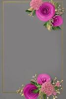 Colorful simple floral decoration, tiny flower illustration, background template, creative arrangement of nature and flowers. Good for banner, wedding card invitation draft, design element, and other. photo