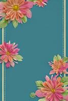 Colorful simple floral decoration, tiny flower illustration, background template, creative arrangement of nature and flowers. Good for banner, wedding card invitation draft, design element, and other. photo