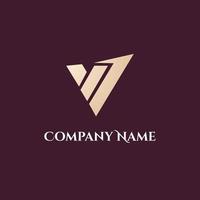 Luxury and modern V logo design vector