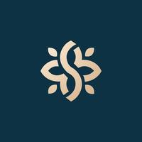 Luxury and modern S floral logo design vector