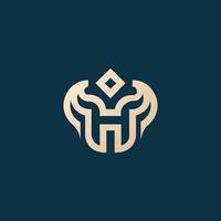 Luxury and modern H logo design vector