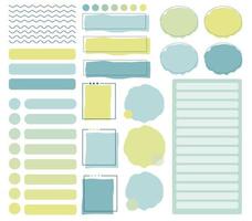 vector set of frames and forms in yellow and blue colors