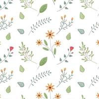 vector floral pattern with cute flowers