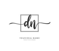 D N DN Initial letter handwriting and  signature logo. A concept handwriting initial logo with template element. vector