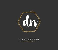 D N DN Initial letter handwriting and  signature logo. A concept handwriting initial logo with template element. vector