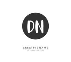 D N DN Initial letter handwriting and  signature logo. A concept handwriting initial logo with template element. vector