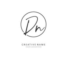 D N DN Initial letter handwriting and  signature logo. A concept handwriting initial logo with template element. vector