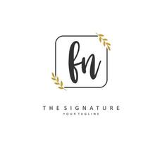 F N FN Initial letter handwriting and  signature logo. A concept handwriting initial logo with template element. vector