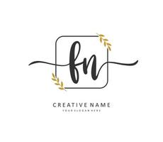 F N FN Initial letter handwriting and  signature logo. A concept handwriting initial logo with template element. vector