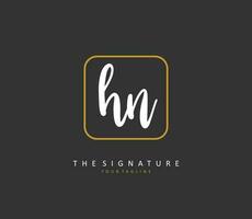 H N HN Initial letter handwriting and  signature logo. A concept handwriting initial logo with template element. vector