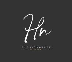 H N HN Initial letter handwriting and  signature logo. A concept handwriting initial logo with template element. vector