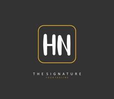 H N HN Initial letter handwriting and  signature logo. A concept handwriting initial logo with template element. vector