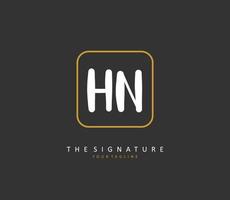 H N HN Initial letter handwriting and  signature logo. A concept handwriting initial logo with template element. vector