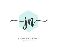 J N JN Initial letter handwriting and  signature logo. A concept handwriting initial logo with template element. vector