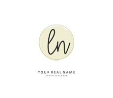 L N LN Initial letter handwriting and  signature logo. A concept handwriting initial logo with template element. vector