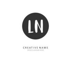 L N LN Initial letter handwriting and  signature logo. A concept handwriting initial logo with template element. vector