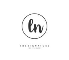 L N LN Initial letter handwriting and  signature logo. A concept handwriting initial logo with template element. vector