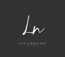 L N LN Initial letter handwriting and  signature logo. A concept handwriting initial logo with template element. vector