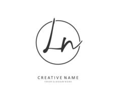 L N LN Initial letter handwriting and  signature logo. A concept handwriting initial logo with template element. vector