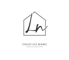 L N LN Initial letter handwriting and  signature logo. A concept handwriting initial logo with template element. vector