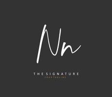 N NN Initial letter handwriting and  signature logo. A concept handwriting initial logo with template element. vector