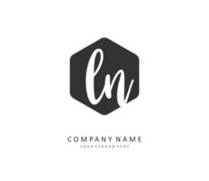 L N LN Initial letter handwriting and  signature logo. A concept handwriting initial logo with template element. vector