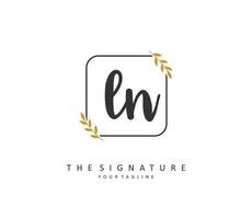 L N LN Initial letter handwriting and  signature logo. A concept handwriting initial logo with template element. vector