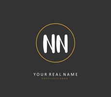 N NN Initial letter handwriting and  signature logo. A concept handwriting initial logo with template element. vector