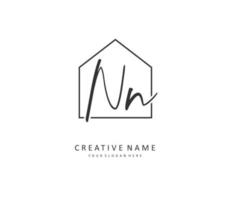 N NN Initial letter handwriting and  signature logo. A concept handwriting initial logo with template element. vector