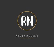 R N RN Initial letter handwriting and  signature logo. A concept handwriting initial logo with template element. vector