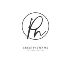 P N PN Initial letter handwriting and  signature logo. A concept handwriting initial logo with template element. vector