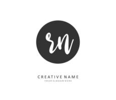 R N RN Initial letter handwriting and  signature logo. A concept handwriting initial logo with template element. vector