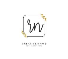 R N RN Initial letter handwriting and  signature logo. A concept handwriting initial logo with template element. vector