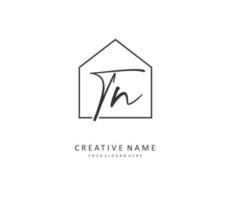 T N TN Initial letter handwriting and  signature logo. A concept handwriting initial logo with template element. vector