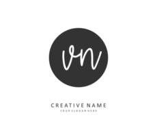 V N VN Initial letter handwriting and  signature logo. A concept handwriting initial logo with template element. vector