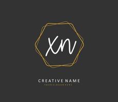 X N XN Initial letter handwriting and  signature logo. A concept handwriting initial logo with template element. vector