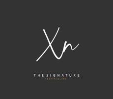 X N XN Initial letter handwriting and  signature logo. A concept handwriting initial logo with template element. vector