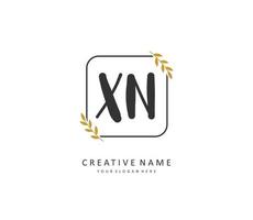 X N XN Initial letter handwriting and  signature logo. A concept handwriting initial logo with template element. vector