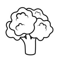 brócoli negro línea vegetal icono vector ilustración