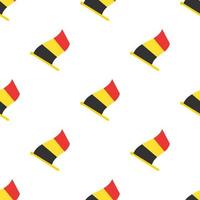Seamless pattern with flags of Belgium on flagstaff on white background vector