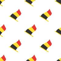 Seamless pattern with flags of Belgium on flagstaff on white background vector