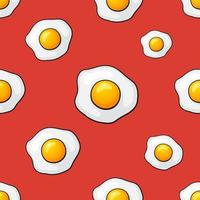 Seamless pattern with falling fried eggs vector