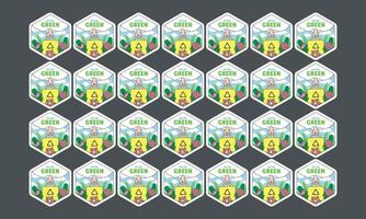 happy earth day label vector flat design set