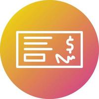 ilustración de diseño de icono de vector de cheque bancario