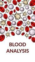 Blood cells background. Design for blood test, anemia, donation, hemophilia, laboratory scientific research concepts. Vector illustration in sketch style